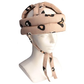 VICHE CATT Head Fall Protection Hat, Headgear, Head Shock Absorption, Head Guard, Triumple, Nursing Supplies, Lightweight, One Size Fits Most, Chin Strap Type, Leopard Print Large, 55.0 cm