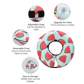 Dog Cone Collar for Small Medium Large Dogs for After Surgery, Pet Inflatable Neck Donut Collar Soft Protective Recovery Cone for Dogs and Cats - Alternative E Collar Does Not Block Vision - Cyan,L