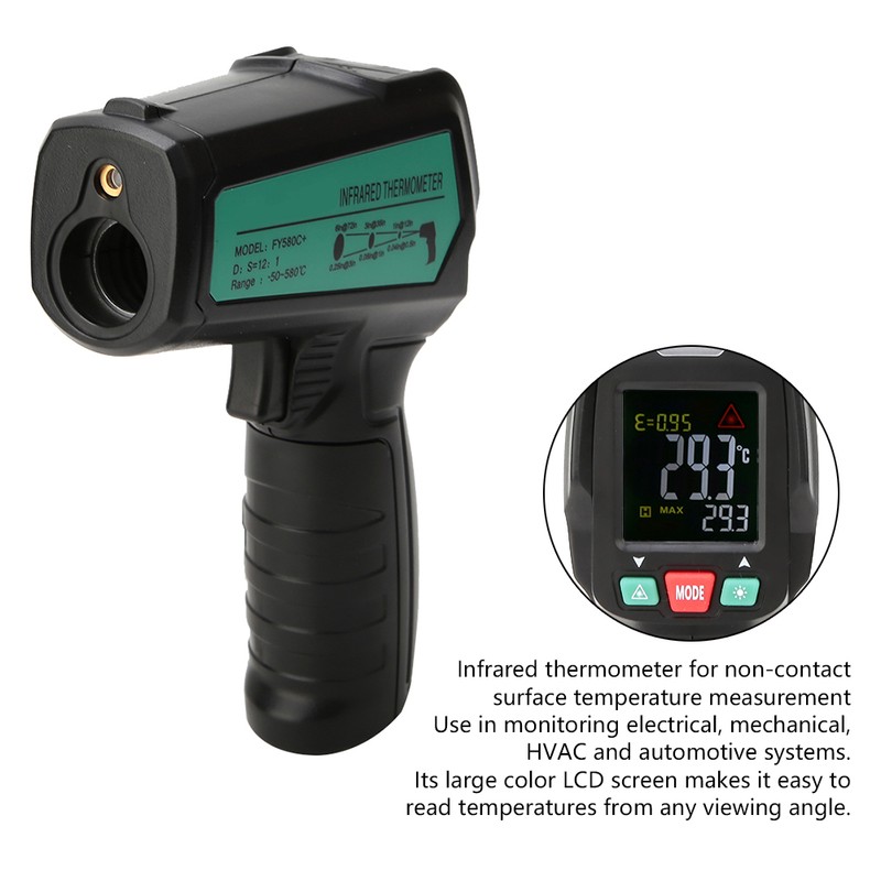 Digital LCD Temperature Tester Infrared Thermometer Gun Sensor Handheld Monitor