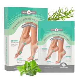 Repair Beauty Mint and Tea Tree Foot Masks Moisturizing Socks - Moisturizes Dry & Cracked Heel, Soothes Tired Feet, Exfoliating Foot Masks - Cruelty Free Korean Skin Care for All Skin Types - 3 Pairs