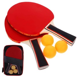 Premium Table Tennis Bat Set, Table Tennis Balls with Bag, Table Tennis Bat Set with 2 Highly Elastic Table Tennis Bats, 3 Table Tennis Balls for Beginners, Competitions, Home Entertainment