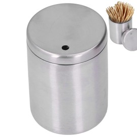 Toothpick Dispenser, Toothpick Holder, Stainless Steel, Toothpick Holder, Thickening, Toothpick, Storage Box, Organiser (Silver)