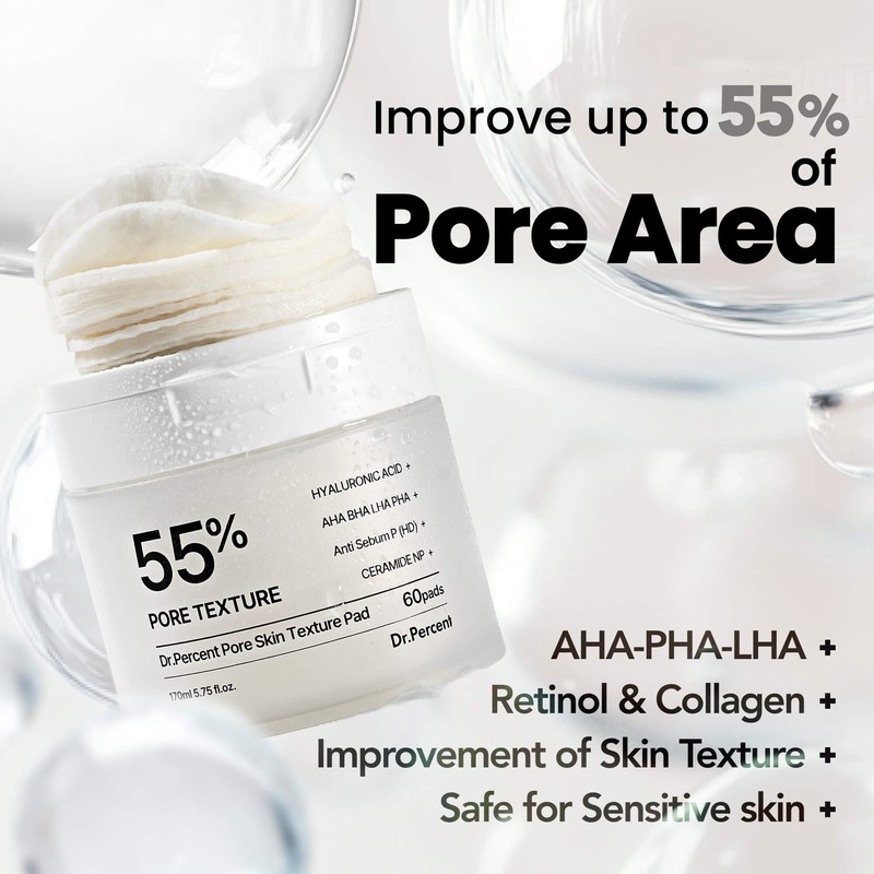 Dr.Percent [Dr.Percent]*TIMEDEAL* Pore 55% Skin Texture Toner Pad 60pad