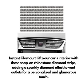 Diamond effect car interior vent trim | 10PCS Strips of rhinestones Bling up car interior | Vehicle accessories | Personalise decorate your car dashboard dash | SNAP ON easy fit | Fits almost any car