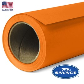 Savage Seamless Paper Photography Backdrop - Color #24 Orange, Size 86 Inches Wide x 36 Feet Long, Backdrop for YouTube Videos, Streaming, Interviews and Portraits - Made in USA
