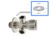 Lazardo Stainless Steel Double Angle Valve Quick Release with Outlets