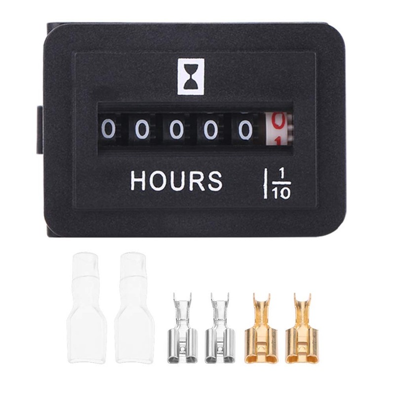 EVGATSAUTO Mechanical Engine Hour Meter Generator Hourmeter, DC 6-80V Mechanical