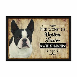 PR Print Royal Doormat Pets with Dog Picture Boston Terrier – Gift Idea for Dog Lovers and Dog Owners – Size 75 x 50 cm