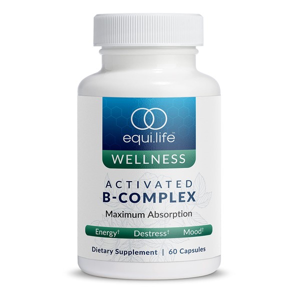 EquiLife - Activated B-Complex, Super B-Complex Dietary Supplement, Mood & Energy Support, Formulated for Increased Absorption, Promotes Hair, Skin, & Nail Health, Non-GMO, Vegan (60 Veggie Caps)