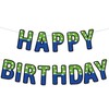 Blue & Green Cartoon Happy Birthday Banner, Cartoon Animation Birthday