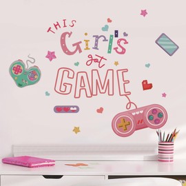 BWLuonan Game Wall Stickers Gamer Girl Room Decor Cute Girls Room Decorations for Bedroom Pink Gamer Room Door Decor Teenager Girly Things Cool Stuff for Your Room Accessories Wall Posters