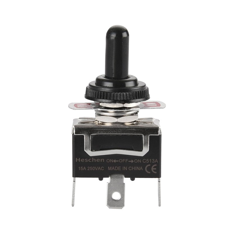Heschen Metal Toggle Switch C513A, SPDT, Maintained (Latching), ON/OFF/ON 3