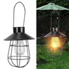 Solar Lantern Waterproof Hanging Light Outdoor Iron Art Hollow LED