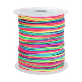 sourcing map Nylon String for Bracelets, 2mm 109 Yards Nylon Cord Satin String Beading Elastic String for Window Curtain Blind Bracelets Sewing Necklace Crafts, Multicolor