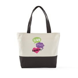 CafePress Live Dream Kayaking Canvas Tote Top Zipper Closure