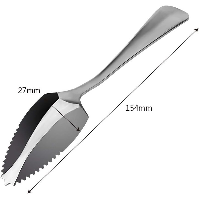 Silver Fruit Grapefruit Spoon Long Handle Stainless Steel 15.5cm Dessert
