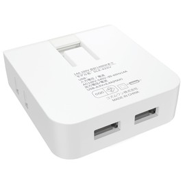 USB Outlet Tap with Safety Function, 4 Outlets, Splitter, 2 Ports, USB Power Tap, 4 Ports, 2 AC Outlets, Total 2.4 A Output, 1400 W, Outlet Tap, USB Included, Swing Plug, PSE Certified, Dust Proof