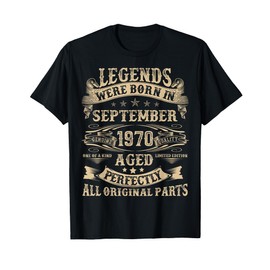 September 1970 55 Year Old Bday Gifts For Men 55th Birthday T-Shirt
