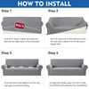 XINEAGE 3-Seater Sofa Slipcover Pet Friendly,Stretch Couch Cover,Light Gray