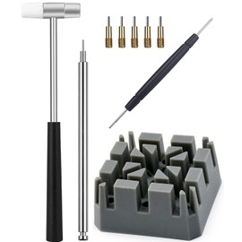 TICFROG Watch Link Removal Tool Kit, Resizing Tool for Watch Band Strap Bracelet Adjustment & Replacement, with Repair Holder, Spring Bar Tool, Hammer, Punch and 5 Punch Pins (Gray)