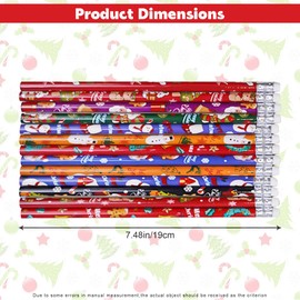 12 Pack Christmas Pencils for Kids, Fun Christmas Themed Wooden Pencils Stationery with Erasers Perfect for Christmas Party Favors, Classroom Rewards, and School Supplies