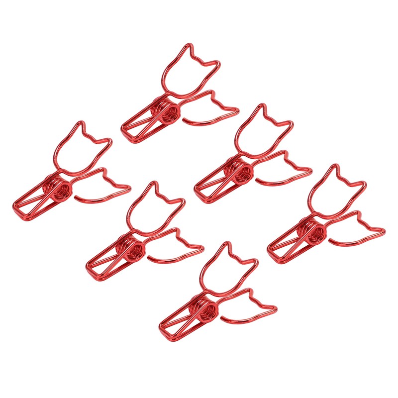 100Pcs Kitten Binder Clips Cute Animal Style Strong Clamping Hollow