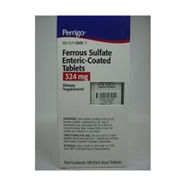 Ferrous Sulfate 324mg Enteric-coated Red Tablets 100count
