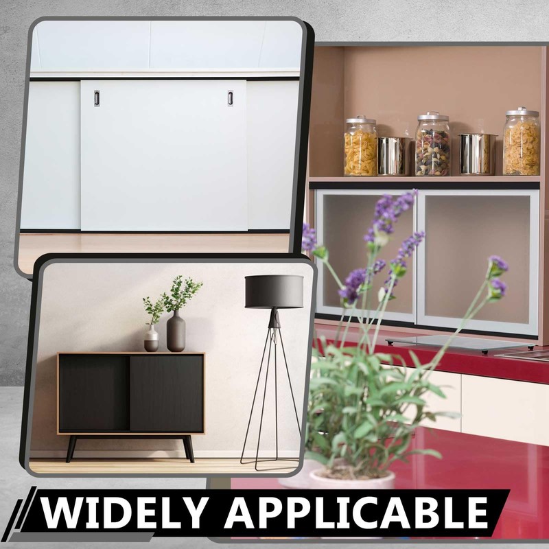 Landical 2 Sets 4 ft Long Plastic Sliding Cabinet Door