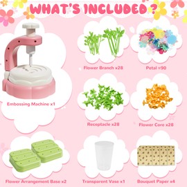 YTACREA Stick and Poke Craft Set Children, DIY Flower Craft Set as Gift Girls 4-12 Years, Creative Flower Craft Set, Artificial Bouquet Toy, Educational Craft Activity Set