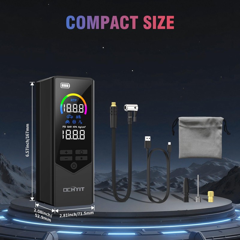 OCHYIT 7500mAh Tire Inflator Portable Air Compressor 150PSI Tire Air