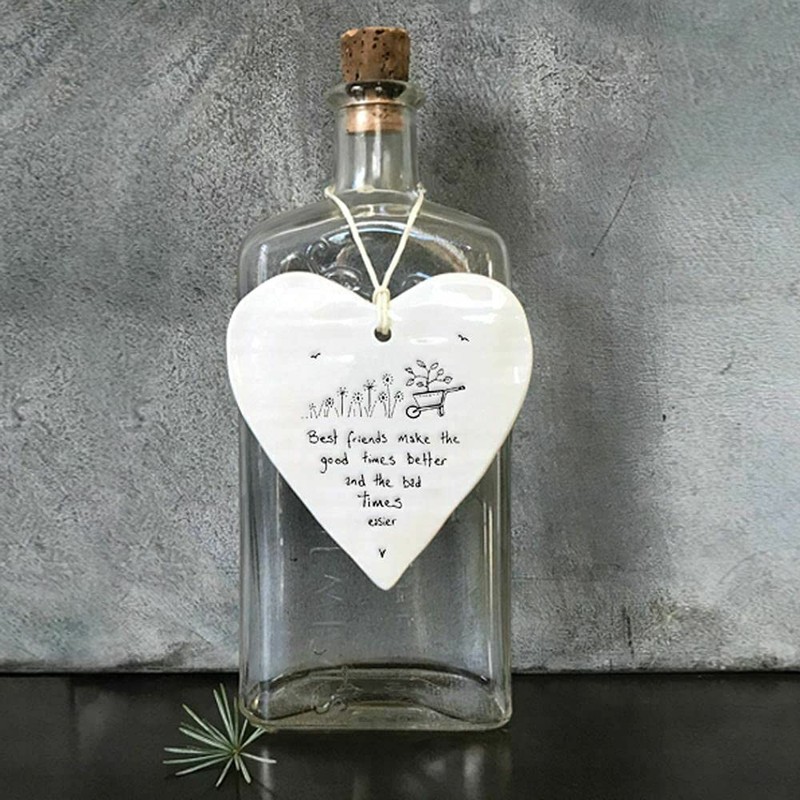 East of India Hanging Heart Gift Best Friends Make Good