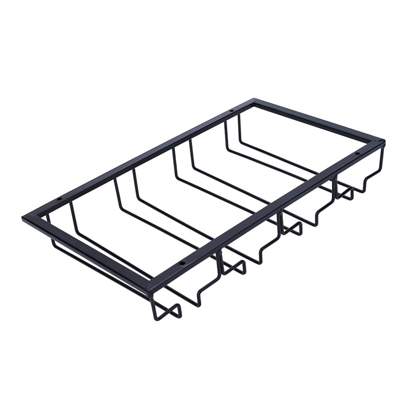 Black Wine Glass Storage Rack Organizer Hanger Holder Kitchen Bar