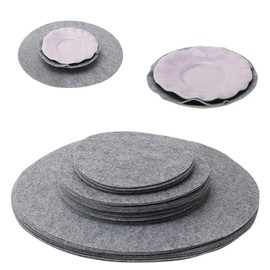 WANGCL 48PCS Felt Plate Dividers Set of 3 Sizes Pads Cookware Bakeware Pot Stacking Protectors Kitchen Dinnerware Storage
