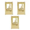 3set Pen Holder Golden Appearance Electroplating Quadrate Educational DIY Assembly