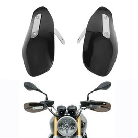 MZS Motorcycle Handguards, Hand Guards Wind Cold Handlebar Protector Deflectors Universal 8mm 10mm Black for Motorbike Street Enduro Adventure Standard Bike Scooter Cruiser Touring