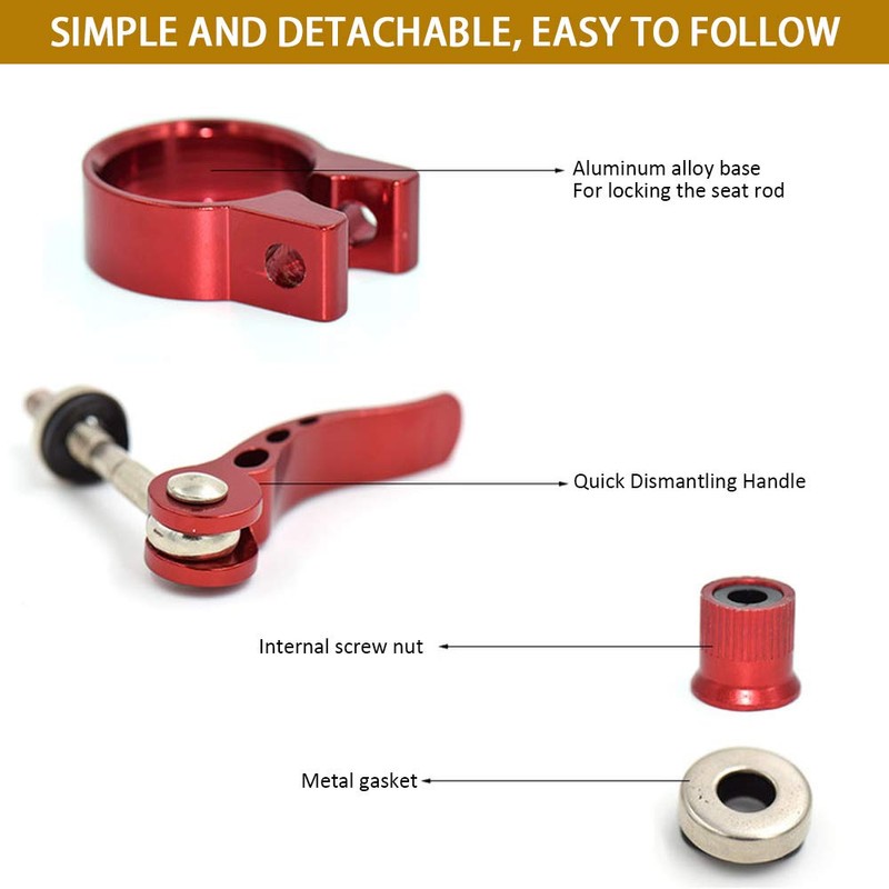 DAZISEN Bicycle Seat Tube Clip - Aluminium Alloy Ultralight Quick