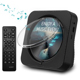 MICOCIOUS CD Player Bluetooth Desktop CD Player with Speakers for Home Portable Music CD Players with RC, LED Display, FM Radio, Timer, Support Headphone/USB/TF/AUX Playback