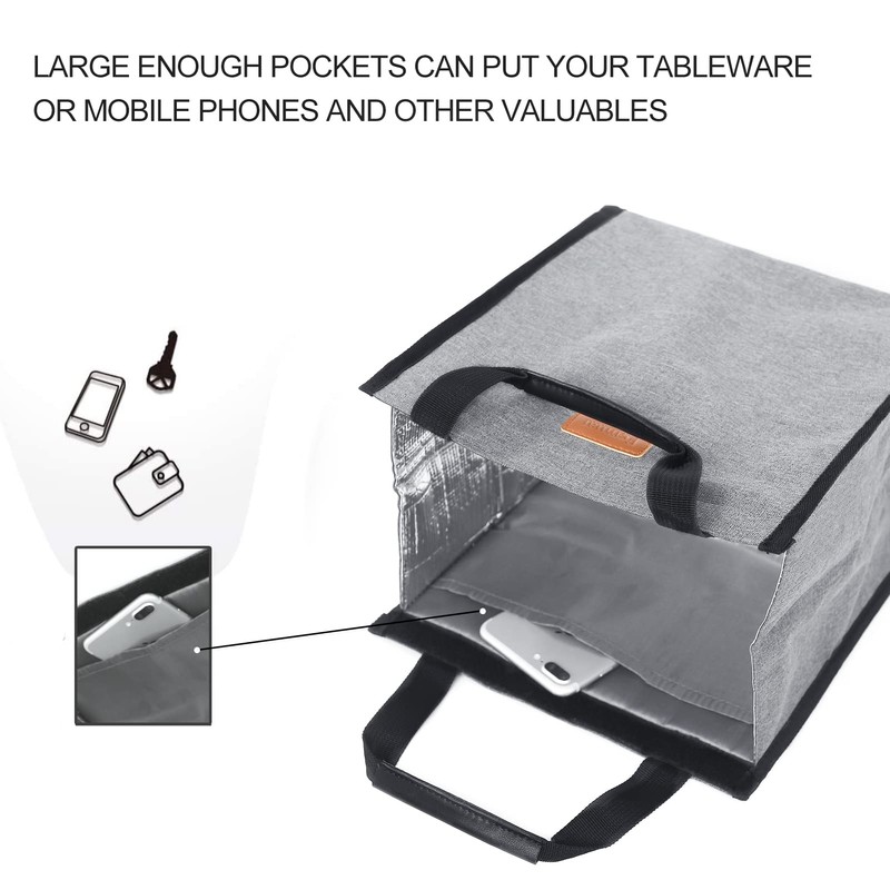 Lunch Bags for Women Insulated Reusable Lunch Tote with Internal