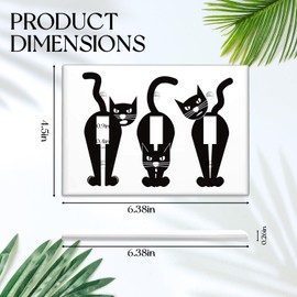 Funny Cat Black Light Switch Cover Decorative 3 Gang Wall Plate Triple Toggle Lightswitch Cover Plate for Bedroom Kitchen Home Decor