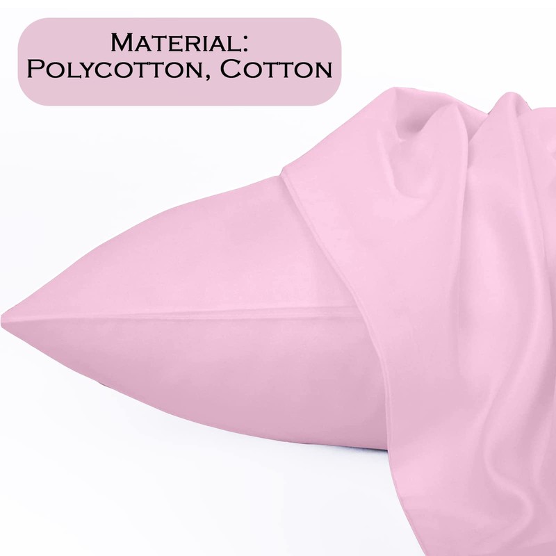 EDS NEW PAIR of PLAIN PILLOWCASES Poly Cotton Luxury Bedroom