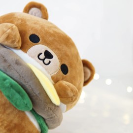 Hamburger Bear Plush 8 inches Soft Cute Design Cheese Burger for Decoration Food Party Gift