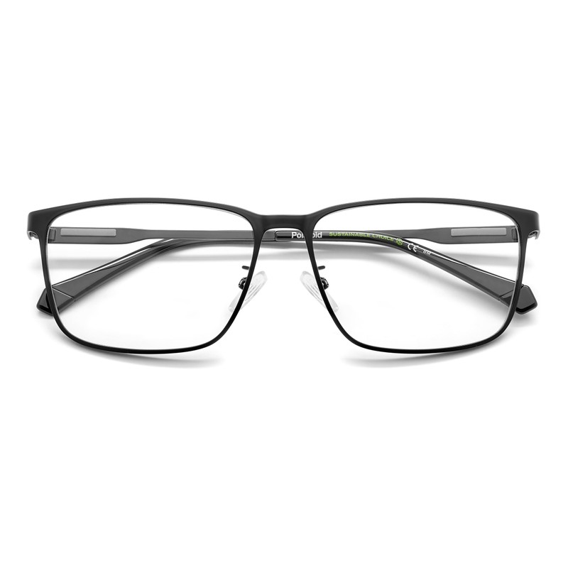 POLAROID Model PLD D494/G Men's Rectangular Metal Eyeglass Frame (Includes