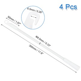 uxcell Blind Wand Replacement with Hook, 1Pcs 12" Long Aluminum Alloy Blind Tilt Wand with Plastic Hook and Grip, Vertical Blind Rod Stick for Window Blind Stick Wand Opener (White)