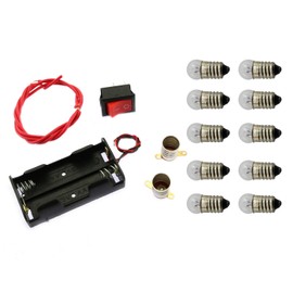 RuiLing 1Kit Electrical Circuit Experiment Set Home School Educational Set Fun Physics Experiment Homemade Series Circuits DIY Materials (Bulb Rated Voltage: 2.5V)