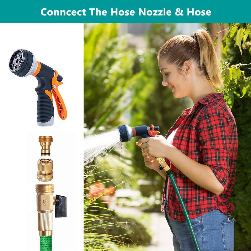 Garden Hose Quick Connector, 3/4 Inch GHT Thread Quick Connect