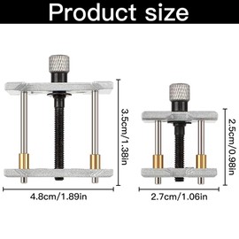 Xrten Pack of 2 Metal Watch Movement Holder, Watchmaker Clamp Watch Repair, Metal Watch Movement Clip Holder Base Used for Clock Disassembly Bracket Tool (2 Seats: 3.4 x 2.6 x 2 cm, 4.5 x 3.8 x 2 cm)