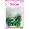 Dream World Self Hinge Barrette Daisy Metallic & Glitter Green