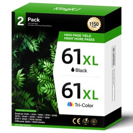 61XL Ink Cartridge High-Yield Combo Pack Replacement for HP 61XL 61 Ink DeskJet 1000 1010 1050 1510 1512 2050 2510 2540 3000 3050 3510 Envy 4500 5530 4502 OfficeJet 2620 4630 4635 Printer Black Color