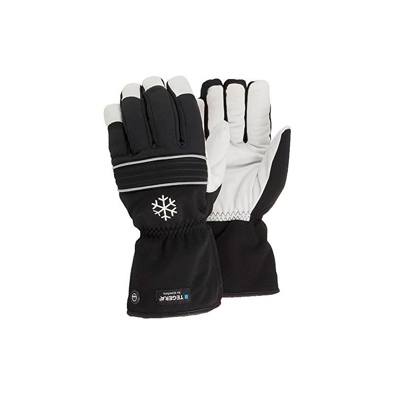 Ejendals 296-8 Size 8 "Tegera 296" Leather Glove - Black/White