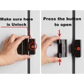 Refrigerator Door Locks Double Button Adhesive Fridge Lock with Keys, File Drawer Lock, Child Proof Freezer Door Lock and Child Baby Safety Cabinet Locks (Black-1)